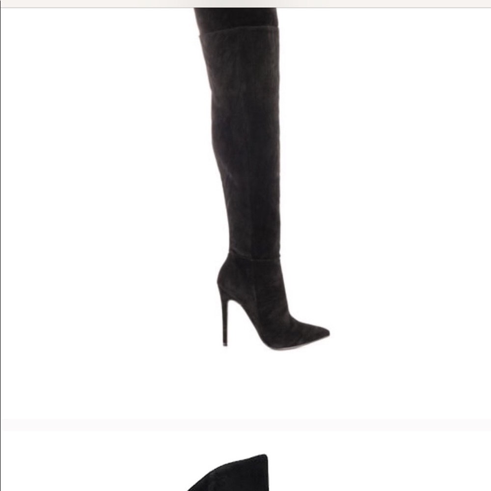 Black Thigh high boots with foldable cuff